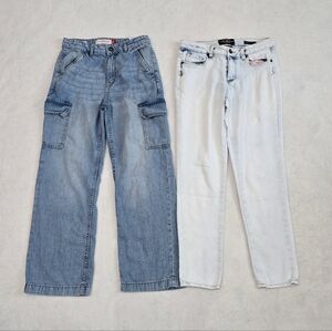 Lot of 2 Girl's Lucky Brand Jeans - Wide Leg Cargo & Zoe Jeggings - Size 14